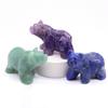 2" Natural Crystal Bear Figurine Healing Stone Carved Animals Reiki Crafts Small Statue Decoration Home Decor Present Souvenir