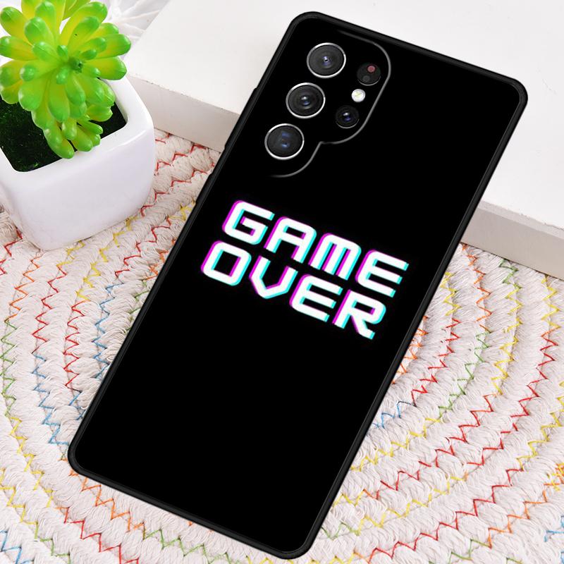 Neon Game Over Pixel Silicone Phone Case For Samsung Galaxy Note 10 Pro S26 S25 S24 S23 S22 S21 Plus S25Ultra Capa Cover
