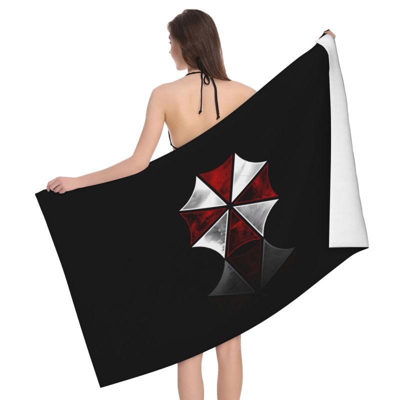 Umbrella Corporation Print Bath Towel Microfiber Super Absorbent Bath Towel for Travel Swimming Sports Beach Towels