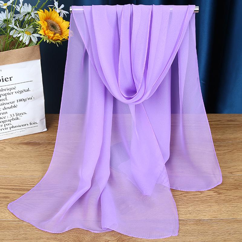 2021 Spring Floral Chiffon Silk Scarf - Ladies' Long, Lightweight Design
