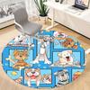1PC Dogs Pets Office Round Area Rug, Mat Suitable For Office, Under Office Chairs Bedroom Living Room Home Decor, Room Deco