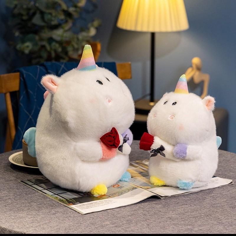 Rose Adorable Unicorn Plush Toy Valentines Day Perfect Gift Doll Ornaments