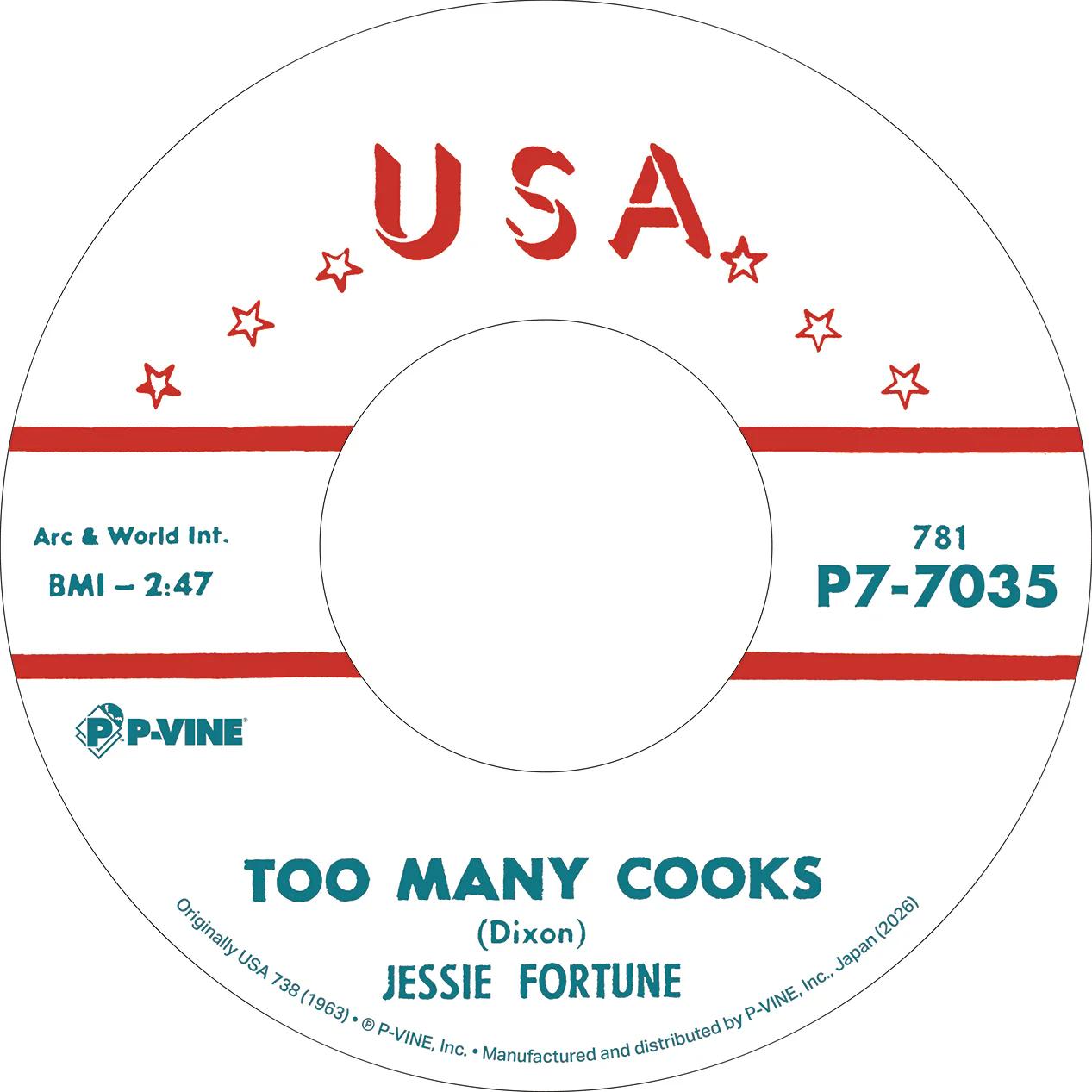 

7inch Record JESSE FORTUNE Too Many Cooks Heavy Heart Beat P77035 PVINE 2025 Japan Blues