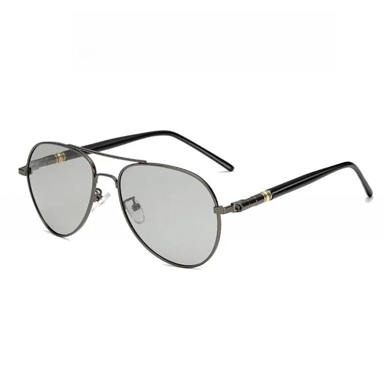 Pochromic Polarized Sunglasses for Men Women Color Changing Pilot Style Male Vintage UV400 Outdoor Driving Sun Glasses