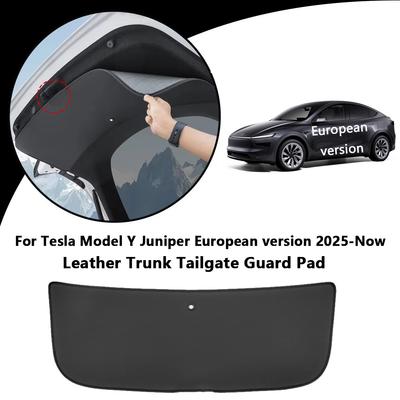 For Tesla European Model Y Juniper Trunk Tailgate Guard Pad Leather Trunk Cargo Liner Protective Anti-dirty Pad Car Accessories