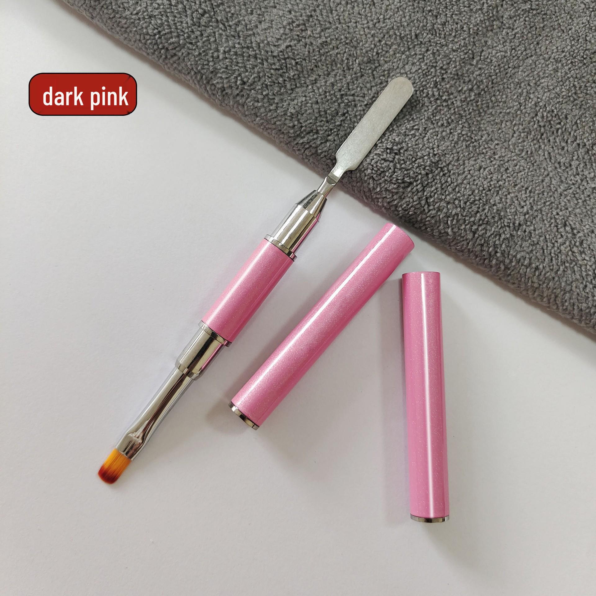 

Двусторонняя гелевая ручка для терапии и стальной пушер для нейл-арта темно-розовый