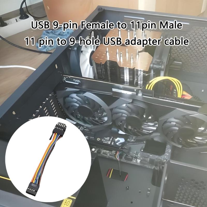 USB Internal Motherboards Header 11Pin to 9Pin USB Converters Cable for Enhances Performances Reliable Connectivity