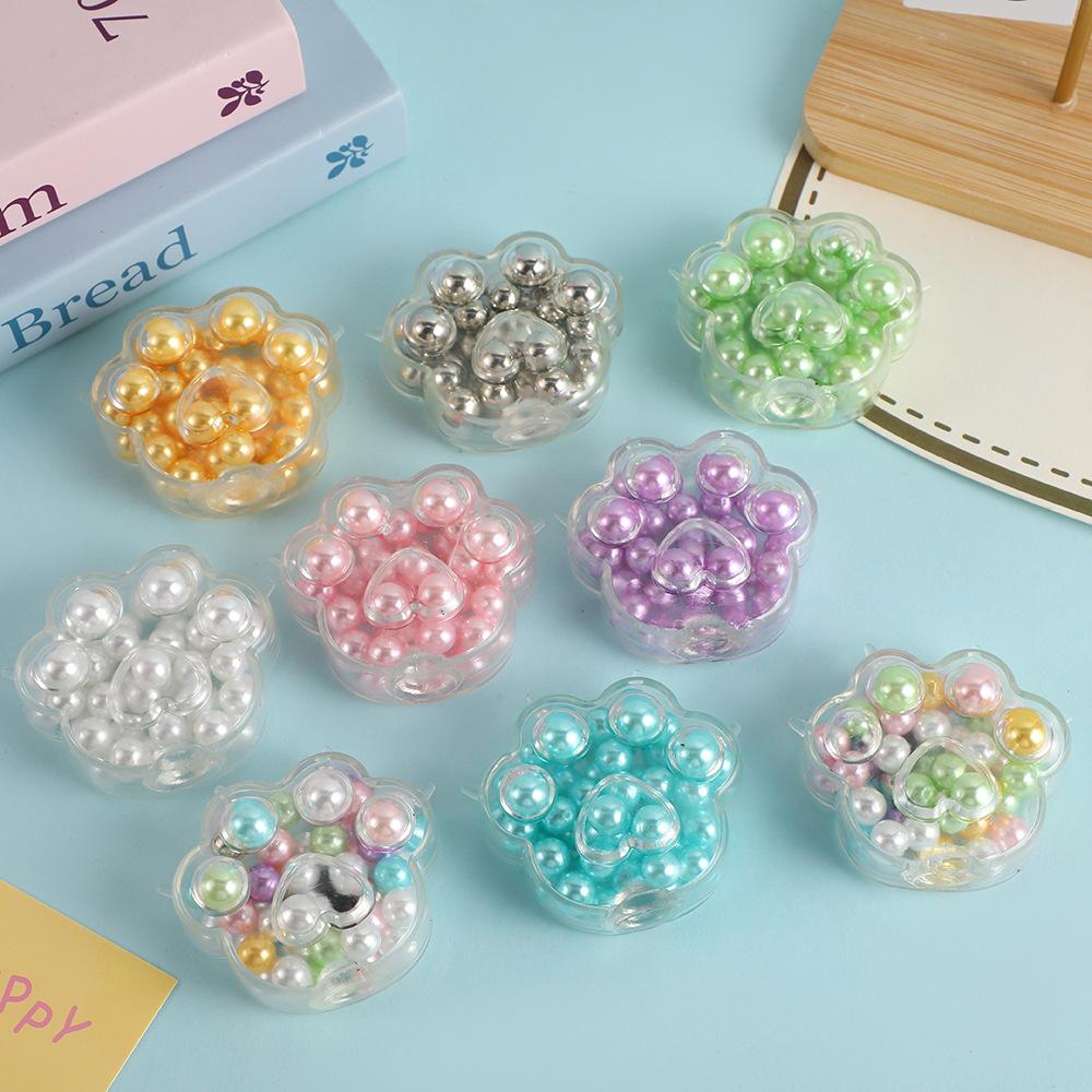 Handmade Grape Noisy Squishy Ball Colorful Beads Cat Paw Sensory Fidget Toys for Kids Adults Stress Relieve Squeeze Toys