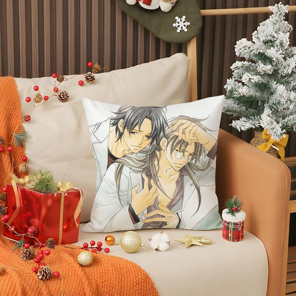 Anime The T-Tyrant Falls In Love Pillow Case Anti-dustmite Pillow Invisible Zipper Silky Short Plush Sofa Cushion Cover