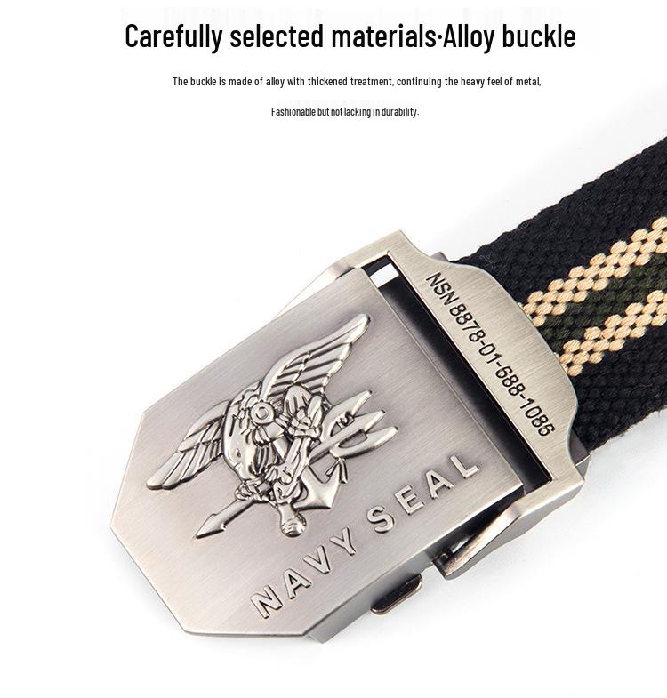 Navy SEALs US Canvas Waist Belt Men's Leather Belt