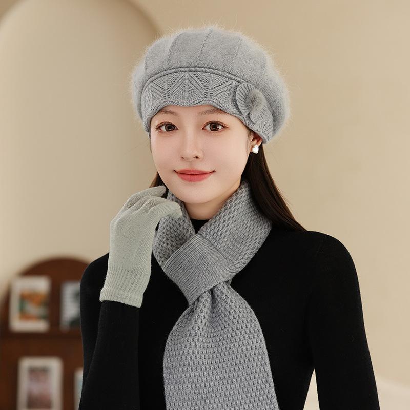 Winter Mother Hat Women's Fashion Knitted Beret In The Elderly Anti-cold Warm Wool Hat