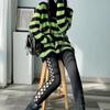 Mid-Length Punk Dark All-Match European and American Ripped Ripped Sweater Women Couple Stripe Loose Niche Knit Women