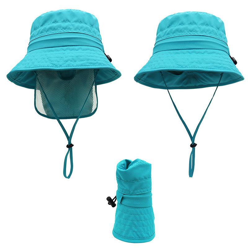 Neuer Nackenschutz Kinder Sonnenhut Mädchen Baby Sonnenschutz Eimerhut UV-Schutz Babyhut Sommer