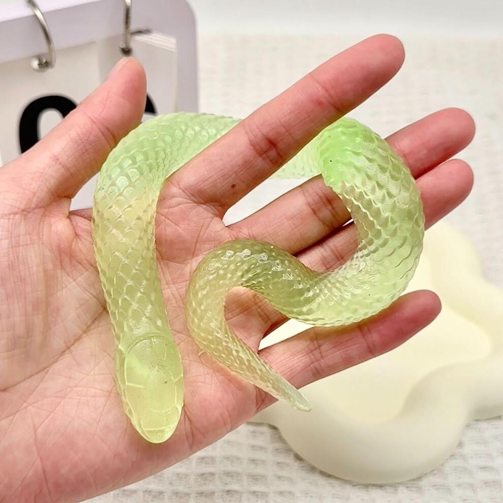 Transparent Snake Squishy Toy Chubby Ice Green Fidget for Stress Relief At Office or School