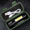 Q5 LED Mini Flashlight Built In Battery Zoom Torch COB Lamp 2000 Lumens Adjustable Outdoor Waterproof emergency Pocket Light