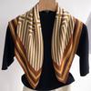 70Cm Black And White Striped Back-Shaped Scarf For Women Simple Imitation Silk Kerchief Fashion Trendy Headscarf Scarf