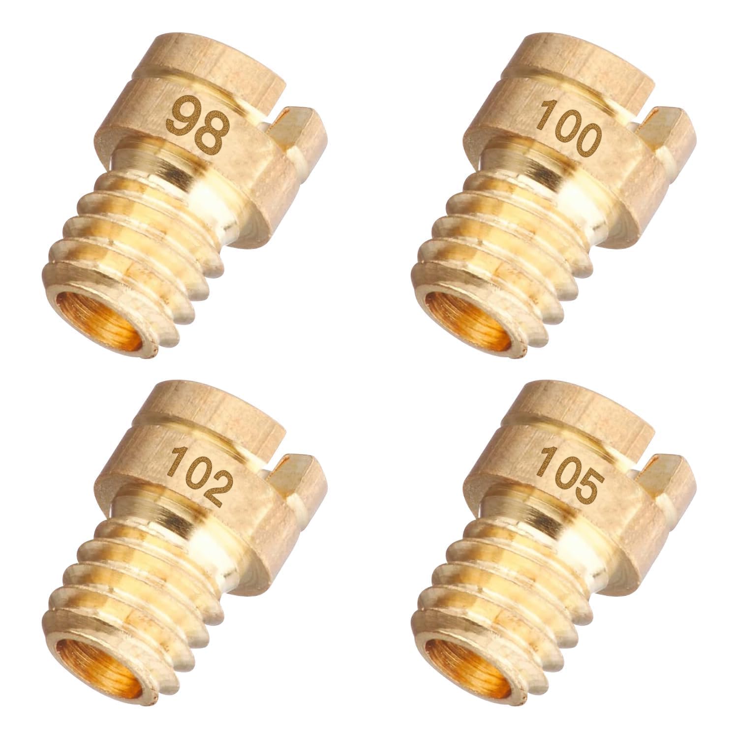 

Jetsetmoto Main Jet #98#100#102#105 Keihin Round/Small (5X6.7) KEIHIN PC18/PC20/PB16/PB18/CVK20 4 Overmain Jet Set Keihin