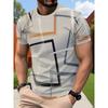 Trendy Printed Men's Streetwear 3D Print T-Shirt, Vintage American Style Men's Casual Round Neck Short Sleeve, Quick-Dry Sports T-Shirt