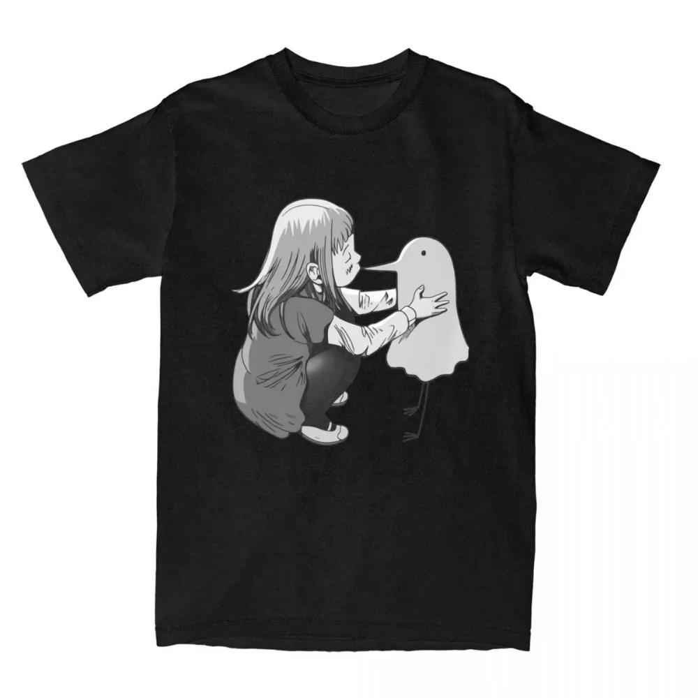 

Мужские Женские Спокойной ночи Пунпун Айко Поцелуй Графические Футболки Мерч Потрясающие Oyasumi Punpun Футболка Футболка Одежда Лето XXXXXL чёрный