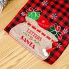 Christmas decorations table flag Christmas gift package embroidered plaid table flag home table decoration