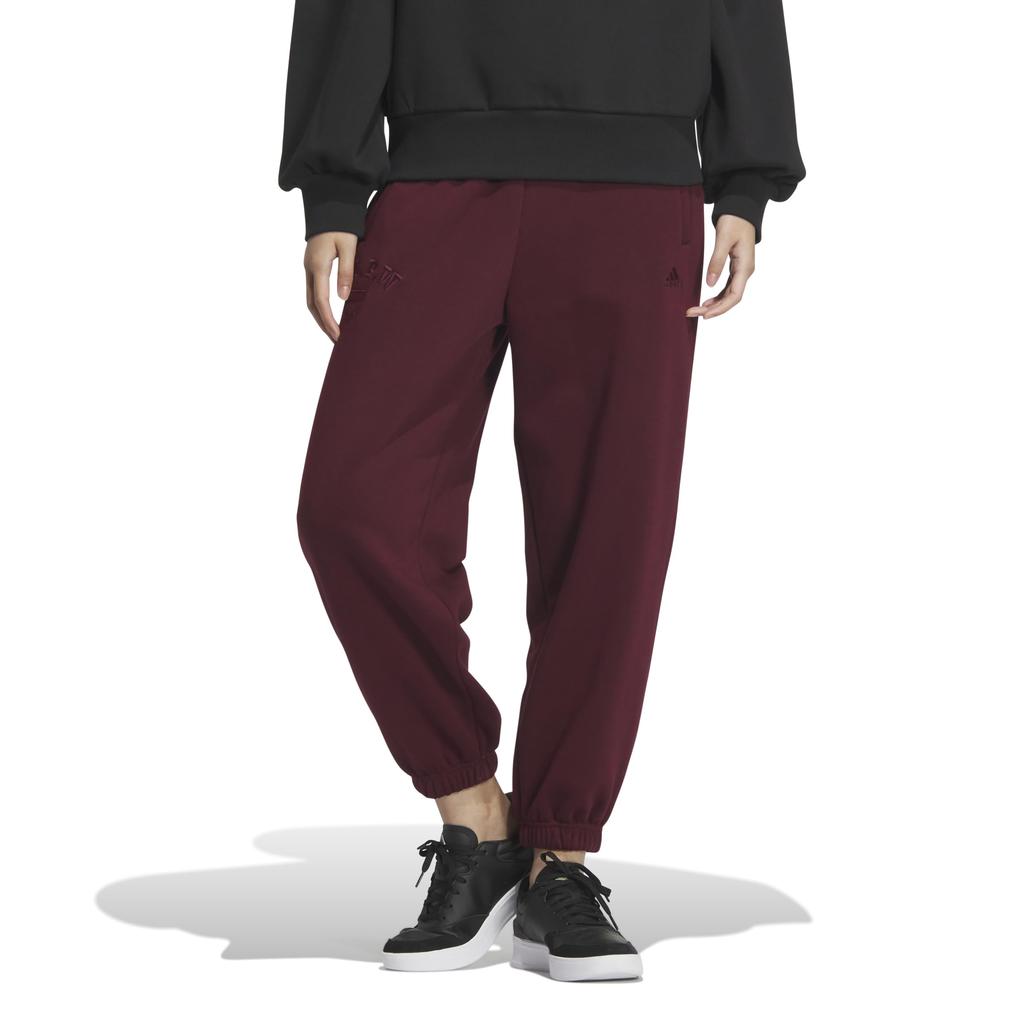 Adidas KTX46 Sweat Pants College Loose Fit Fleece Pants Maroon L Women's (JG3823)
