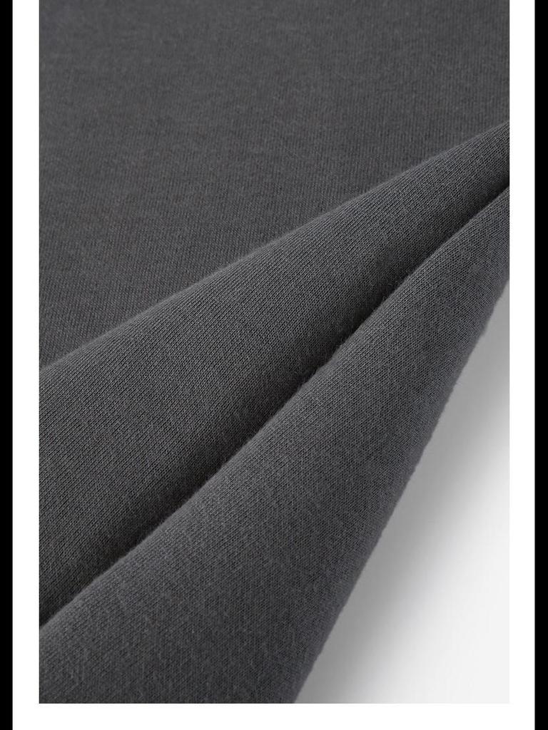 Unisex Heavyweight Cotton Sweatshirt, 300g, Long-Sleeve, Round Neck, Plus Velvet, Solid Color.