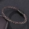 Vintage Men Leather Bracelet Charm Stainless Steel Buckle Bangles Jewelry Gift