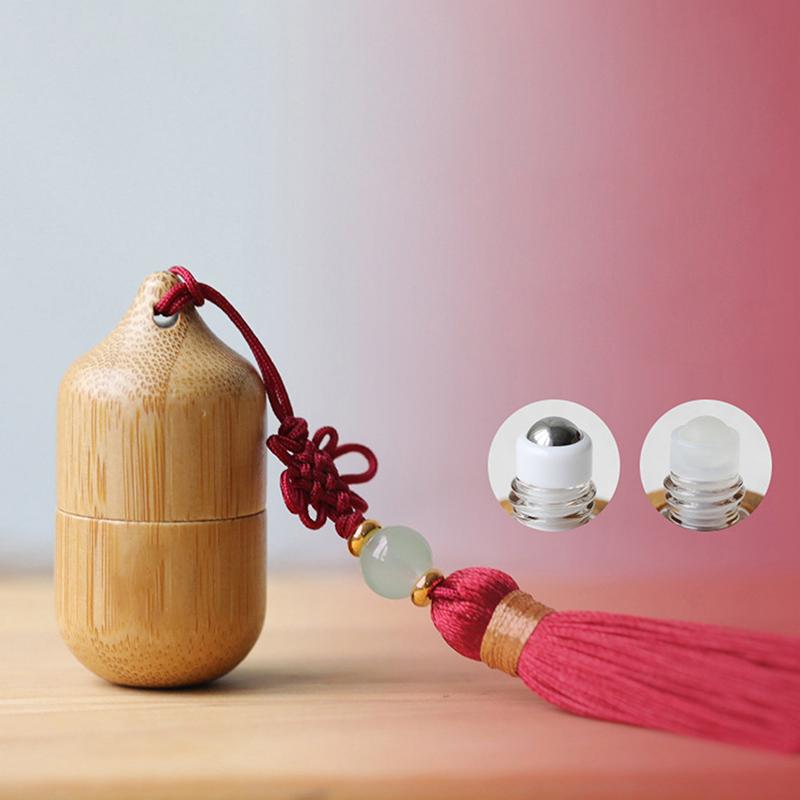 

Бамбуковый флакон для эфирного масла со стальным шариком для прокатки 1 мл, маленький флакон для эфирного масла, пустой деревянный стеклянный флакон для духов