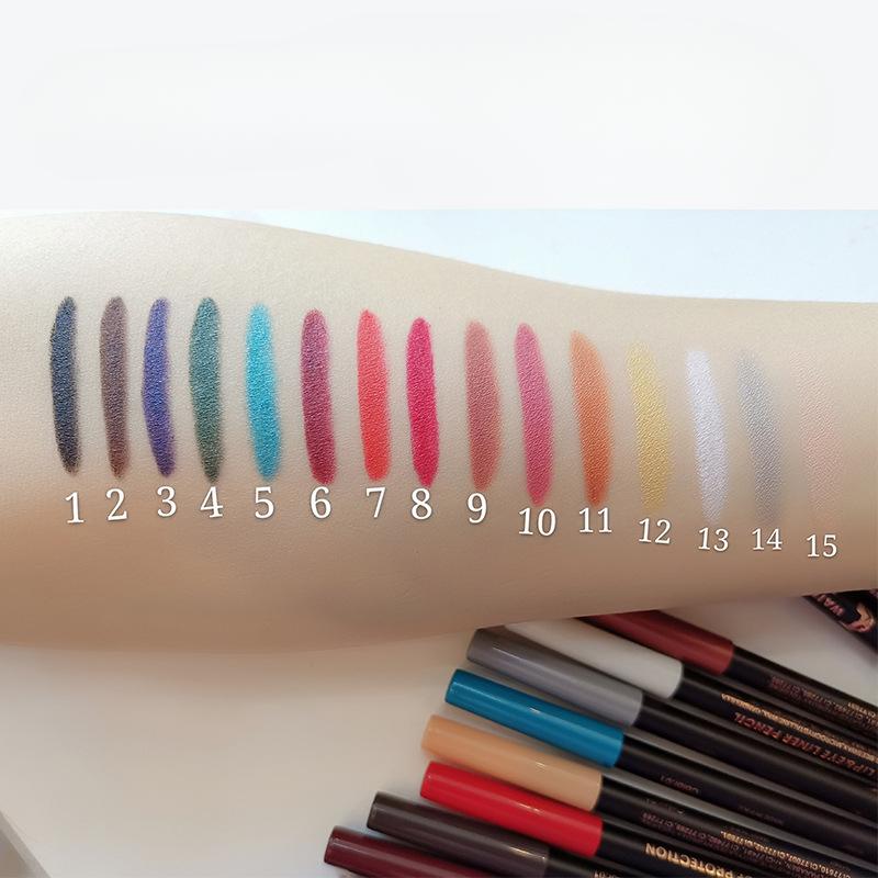 Dvoubarevná tužka na rty sametově matná rtěnka pero na líčení očí tužka na oční stíny dlouhotrvající voděodolná tužka na obočí snadné líčení