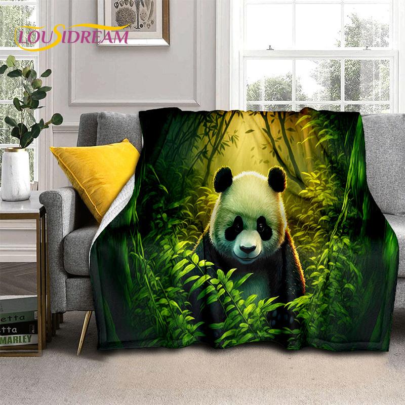 3D Dream Animal Cartoon Panda Cute Blanket,Soft Throw Blanket for Home Bedroom Bed Sofa Picnic Travel Office Cover Child Gift