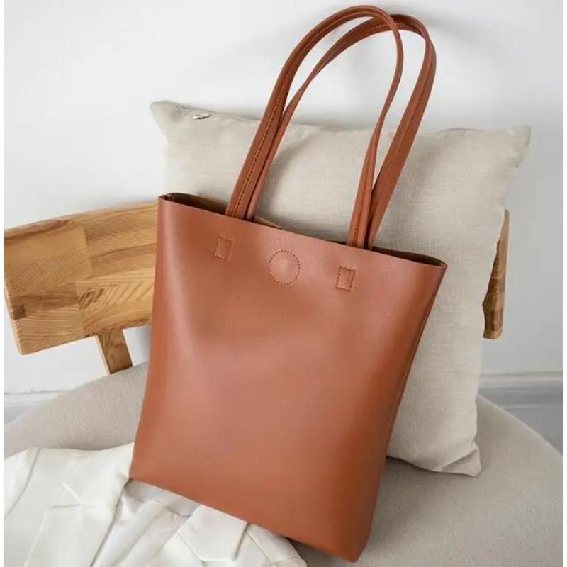 Female Bag New Soft Leather Tote Bag Student Wild Simple Large Capacity One-shoulder Handbag