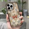 Plaid Bow Case For Iphone 17 16 15 14 13 12 11 Pro Max Shockproof Soft Phone Case Cover 13 Pro Max 15 16 17 Air