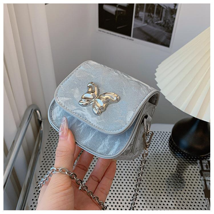 2025 Spring and Summer New Women's Mouth Red Envelope Personality Trendy Fresh and Sweet Bow Chain Mini Messenger Shoulder Bag Bag