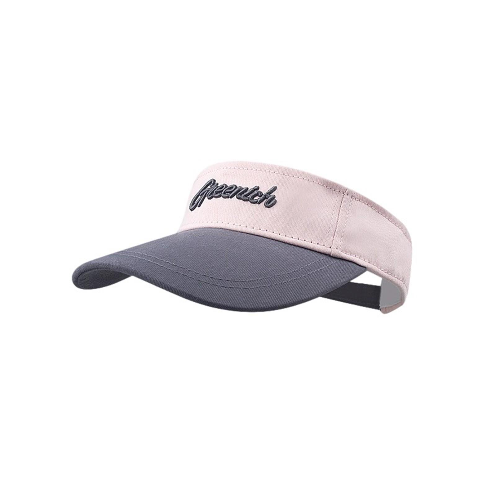 

Контрастный цвет Полая шляпа Спортивная шляпа для бега и тенниса Солнцезащитный козырек Бейсболка One Size розовый