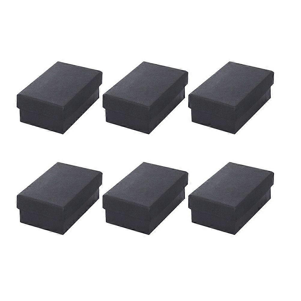25PCS Large Size Jewelry Box Black Kraft Paper Ring Stud Earrings Necklace Jewelry Box Storage Box(Black)