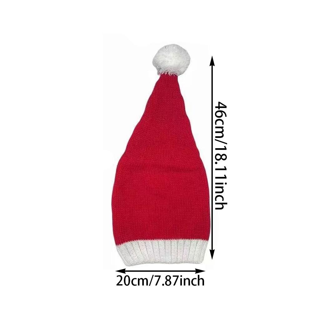 Runtowo 1Pc Christmas Hat Red Santa Hat Knitted Christmas Hat Perfect to Use as Christmas Party Decoration Holiday Photo Props