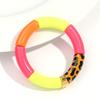 New Fashion Hot Pink Geometric Heart Beads Acrylic Bracelets Necklace for Women Spring Summer Statement Jewelry Accessories Gift