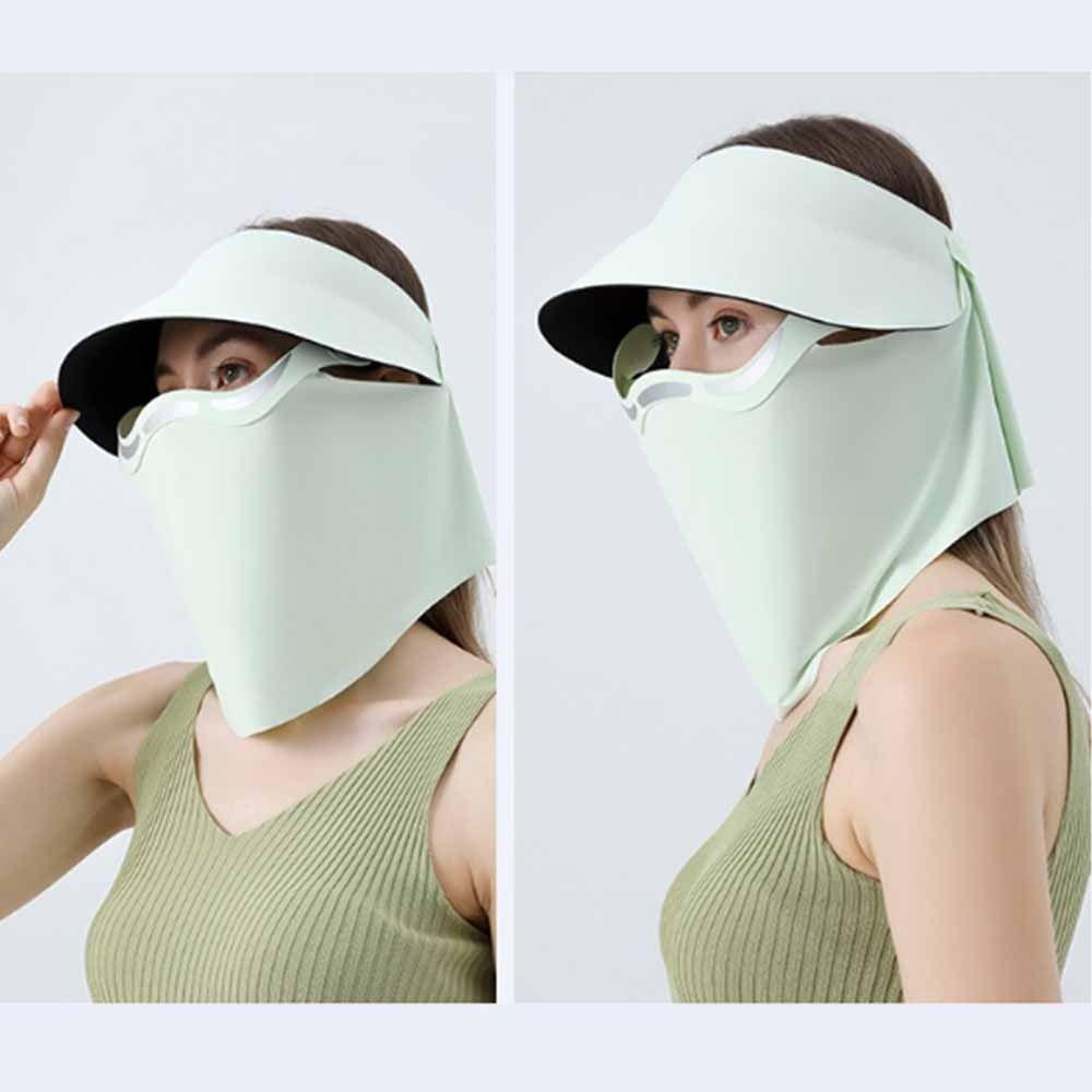 Hollow Top Outdoor Sun Cap Magnetic Full Face Mask Full Protection Large Brim Sun Hat  Summer