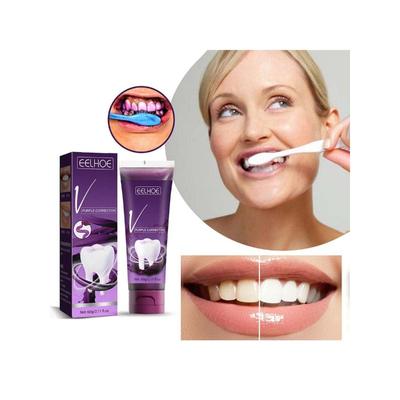 1ks 60g rozjasňující zubní pasta Purple Tones pro odstranění plaku a skvrn, bělení zubů, péči o ústní hygienu, vhodná pro muže i ženy