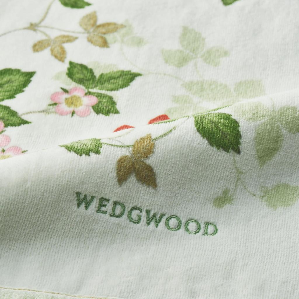 Nishikawa Imabari Bath Towel, 60x120cm, Washable, 100% Cotton, Wedgwood Wild Strawberry, Soft, Made In Japan, Green, TT13405601