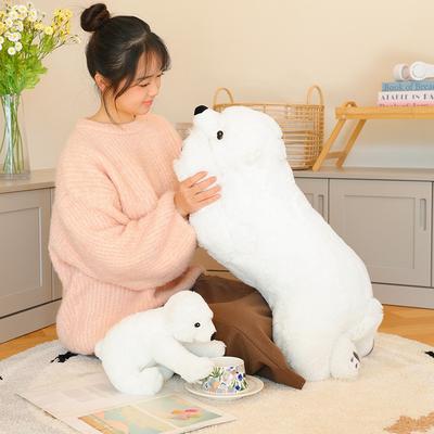 Cute Simulation Polar Bear Doll Plush Toy Lying Down Bear Hugging Bear Doll Children's Rag Doll Birthday Gift