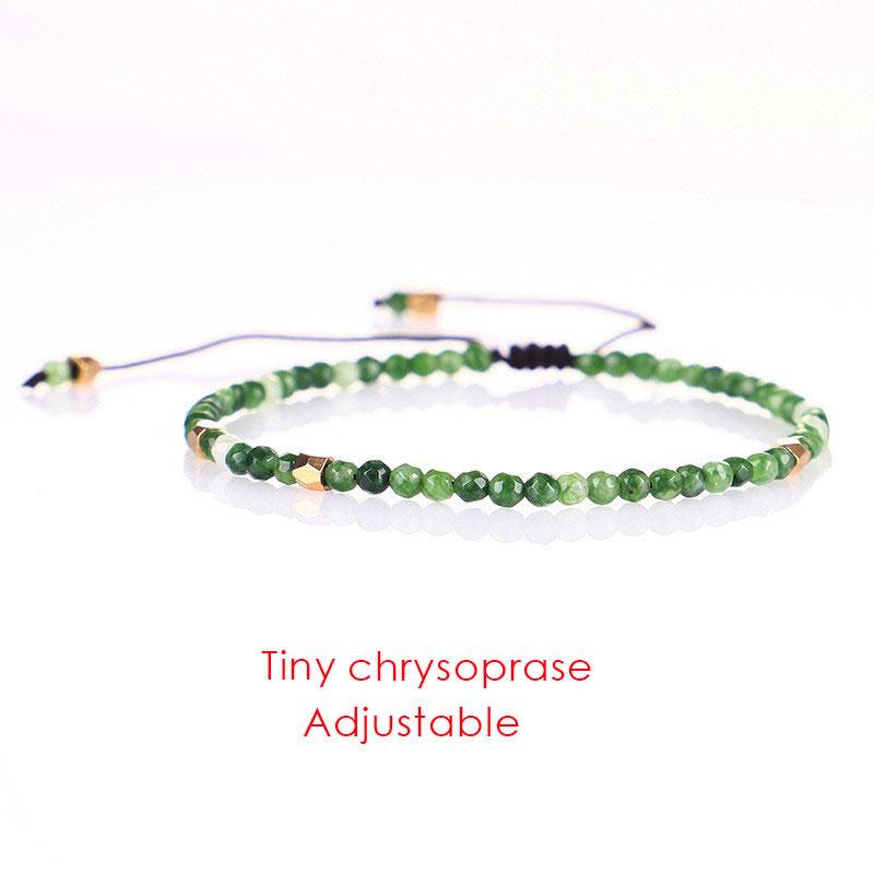 Dainty Tiny Blue Natural Stone Moonstone Beads Bracelet for Women Healing 7 Chakra Delicate Small Stacking Bracelet