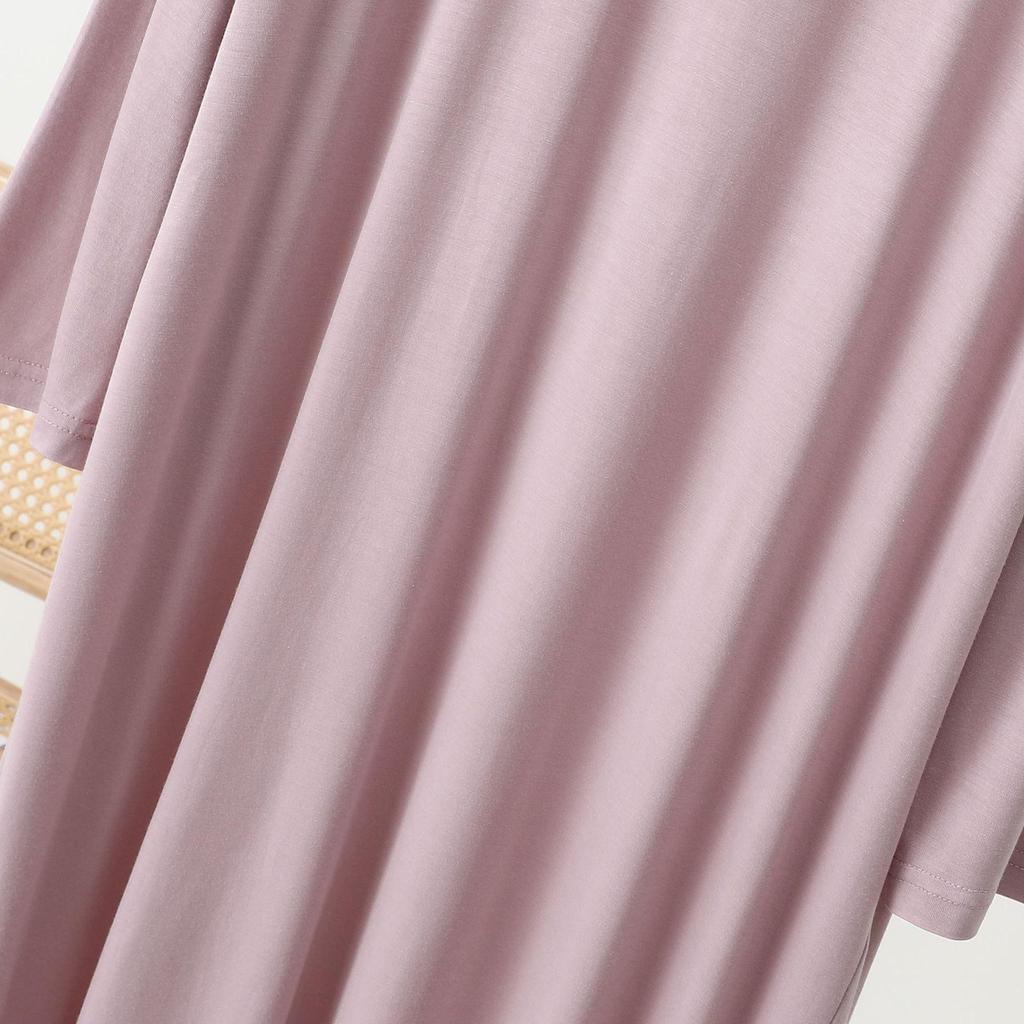 Women's Long Cotton Nightgown, Thin Loose Fit, Long Sleeve, Solid Color, Plus Size, Home & Outdoor Wear
