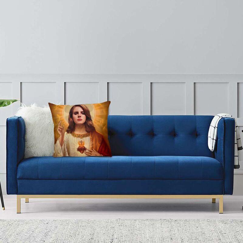 Fashion Jesus Lana Del Rey Cushion Cover 45X45 Velvet Throw Pillow Case For Sofa Car Square Pillowcase Bedroom Decoration