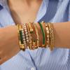 18K Gold-Plated Diamond-Studded Stainless Steel Bangle – Light Luxury Zircon Autumn/Winter Bracelet for Women