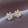 2022 Trendy Flower Cat's Eye Stud Earrings: Versatile, High-End Fashion Jewelry for Women