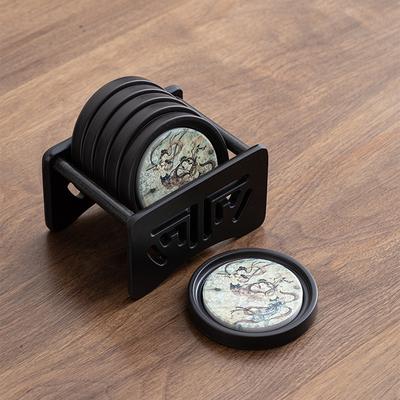 Chinese Bakelite Water Suction Tea Coasters Heat-resistant Mats and Anti-skidding Storage Kung Fu Tea Cup Holder Accessories
