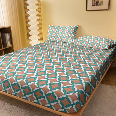 1 Einfaches Modernes Kreisgeometrie Bedrucktes Mattes Spannbettlaken, Schlafzimmer Bedruckte Bettdecke, Bettwäsche (Ohne Kissenbezüge)