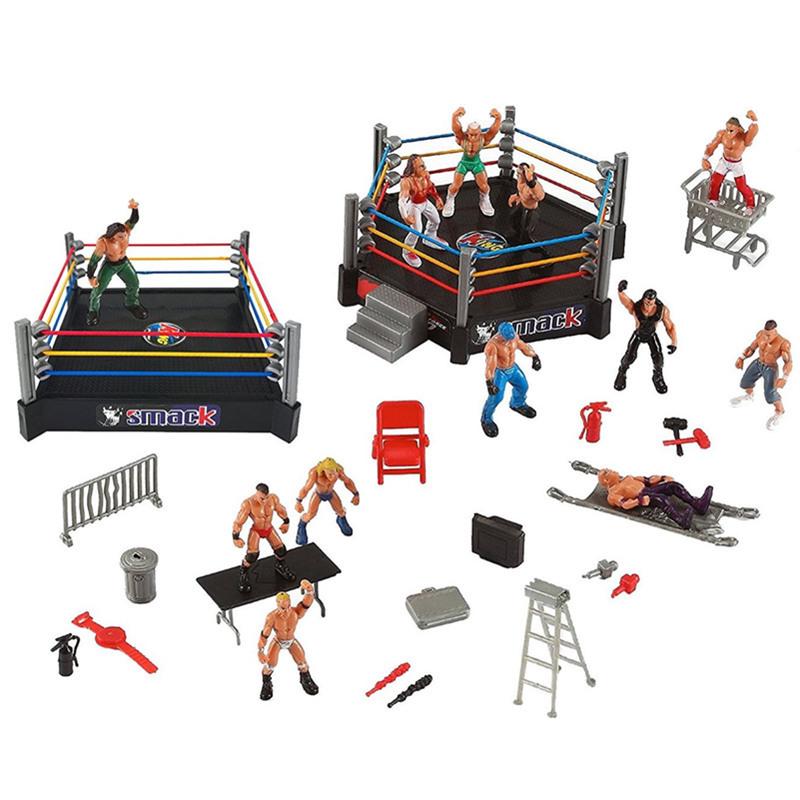 Crossfighter Gladiator Ring Set: Children's Wrestler Figurine Toy Model
