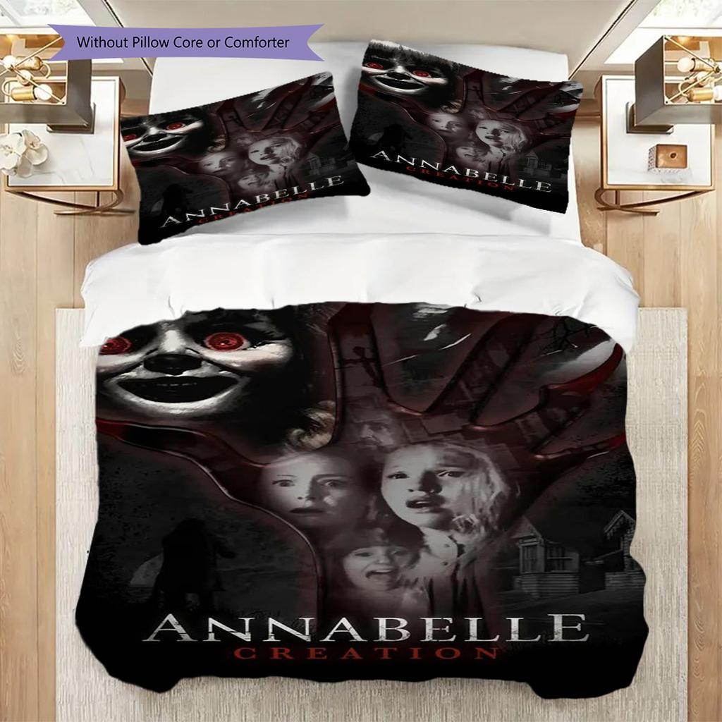 Dark Return Doll Three-piece Set (1 * Duvet Cover + 2 * Pillowcase, Without Core) 2D Flat Bedding Set Soft and Comfortable Duvet Cover and Pillowcase